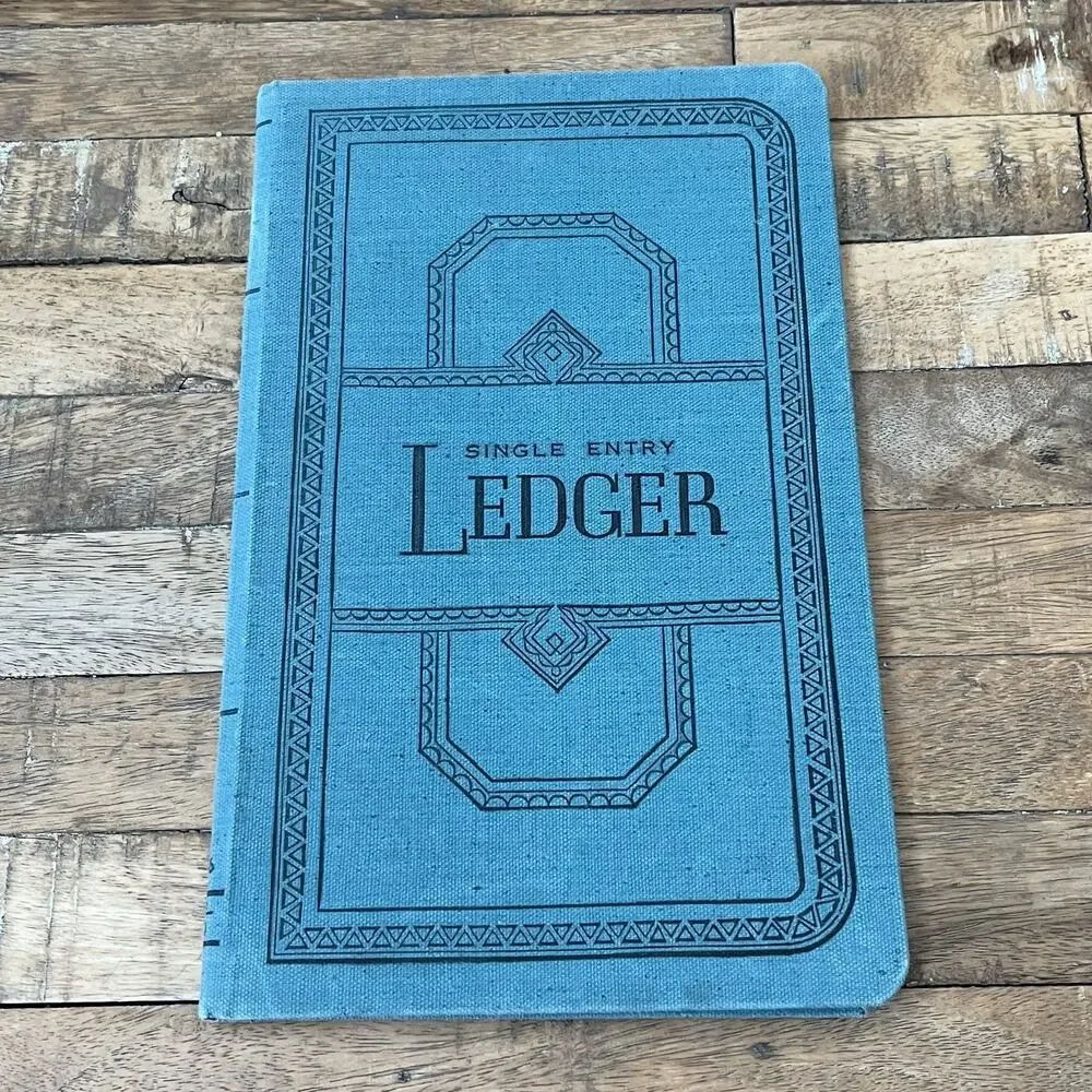 Vintage Vernon Single Entry Ledger Book #476 SEL 150 Cyan Color